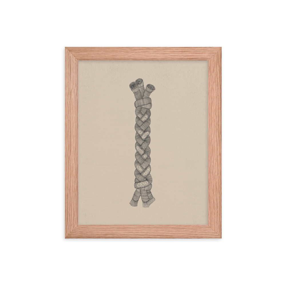 A Cord of Three Strands - with Words - Framed