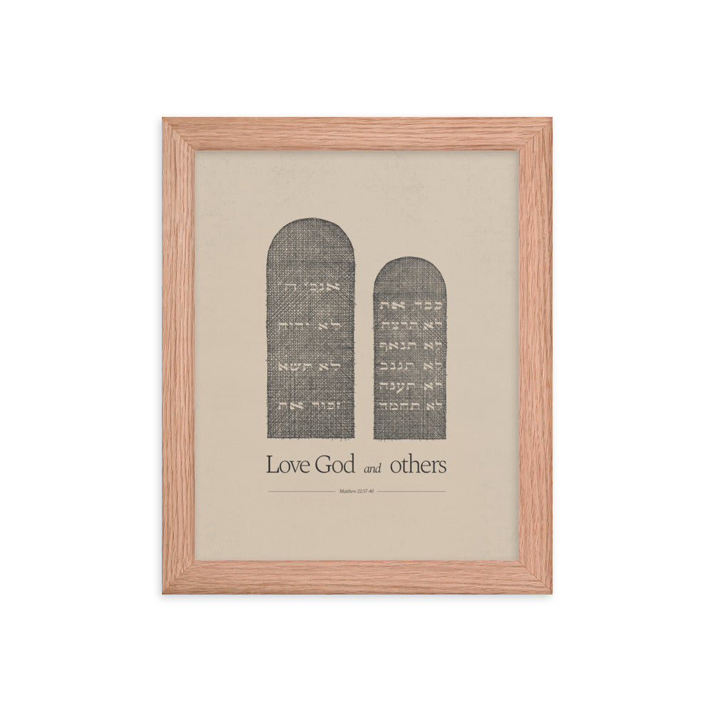 Ten Commandments Stone Tablets - Framed