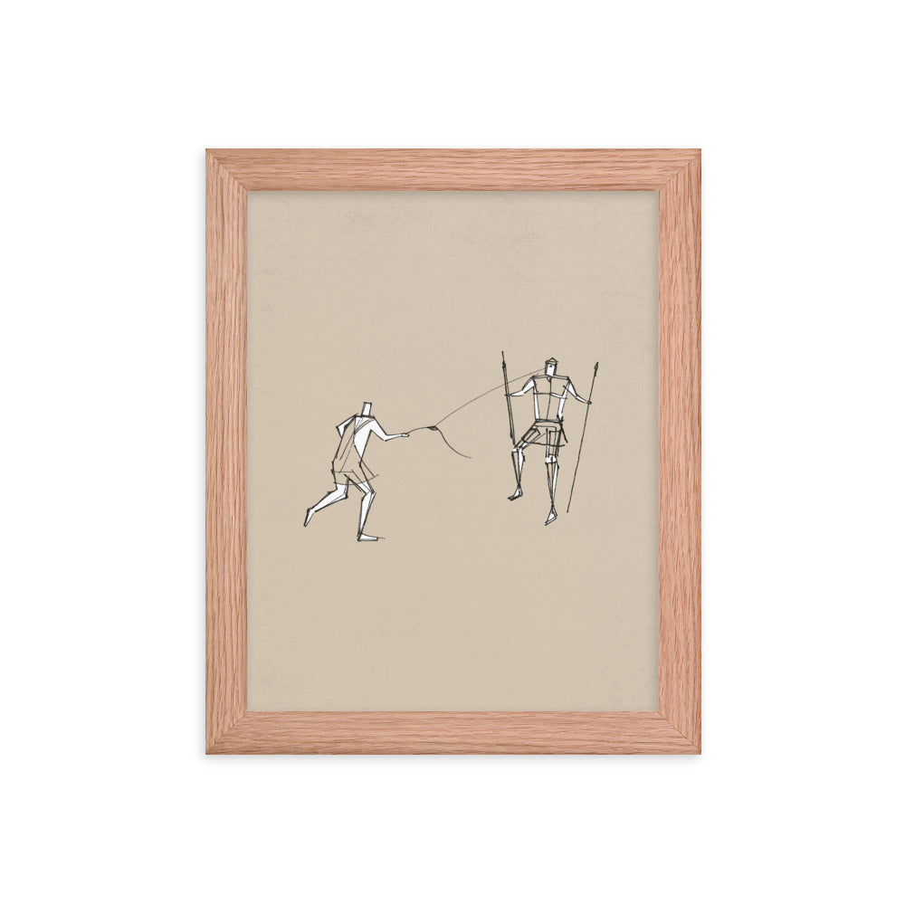 David and Goliath Sling Stone - Framed