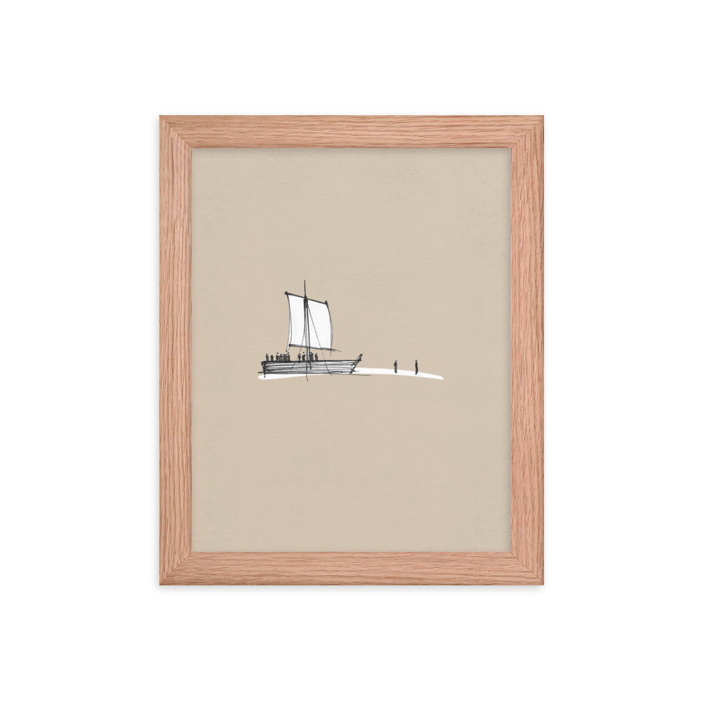 Walk on Water Minimalist Sketch - Framed