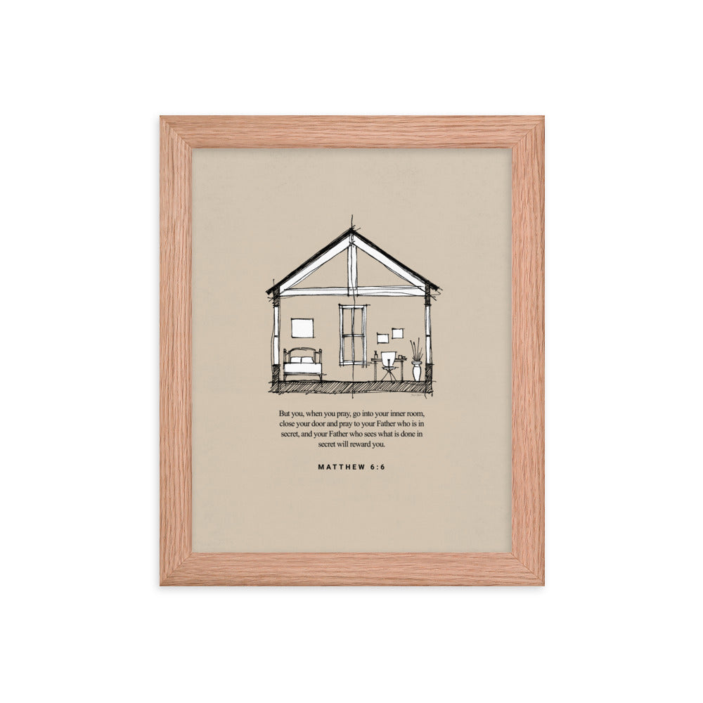 Inner Room Prayer Matthew 6 - Framed