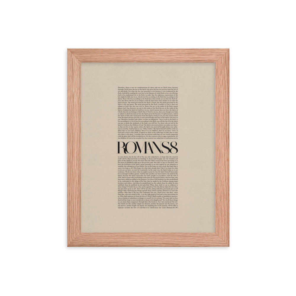 Romans 8 Full Chapter Minimalist Design - Framed