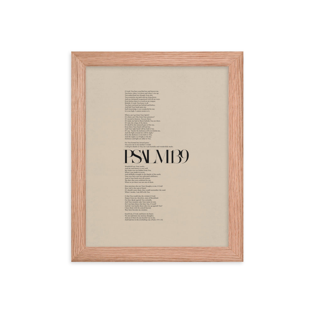 Psalm 139 Full Chapter Minimalist Design - Framed