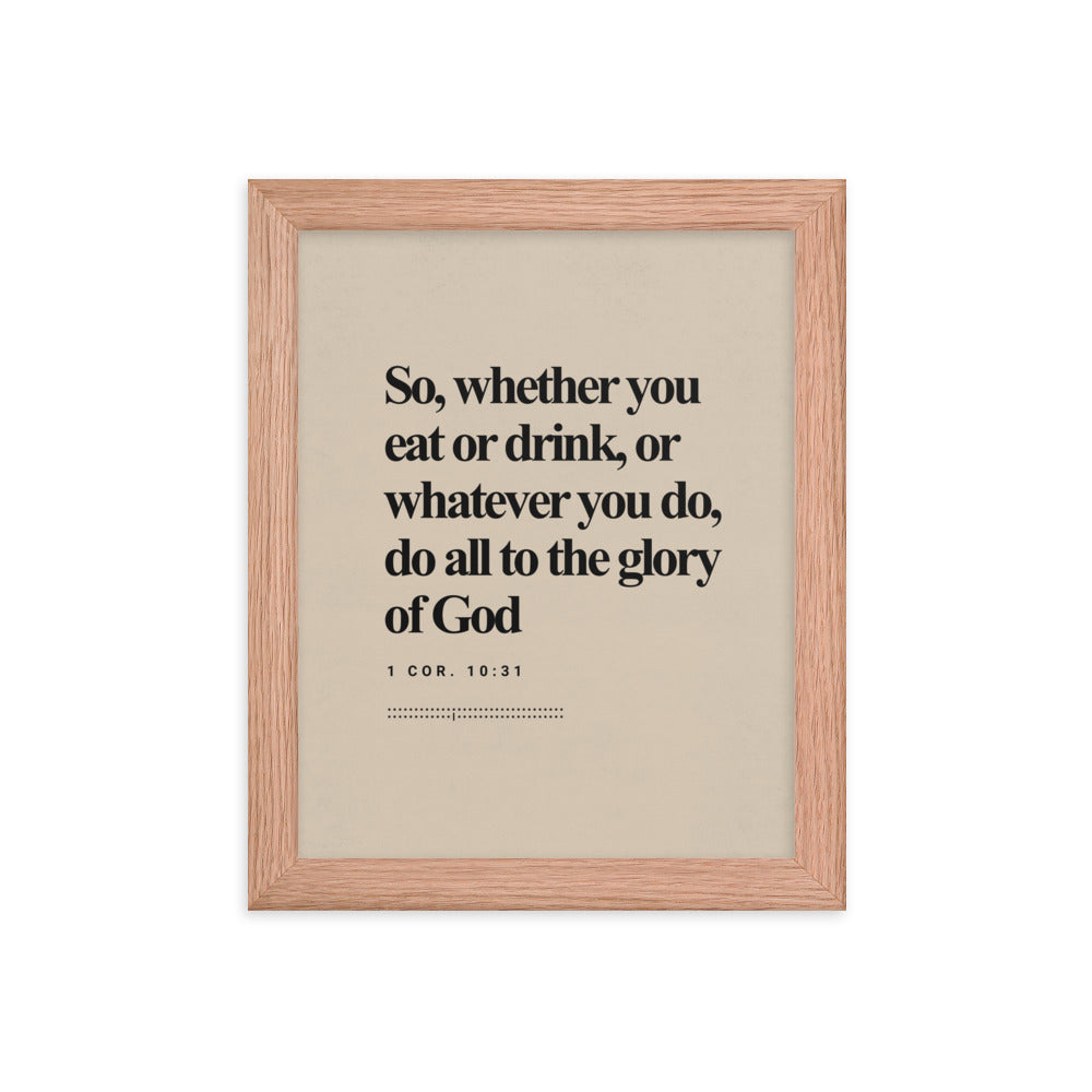 1 Corinthians 10:31 Verse Minimalist Design - Framed