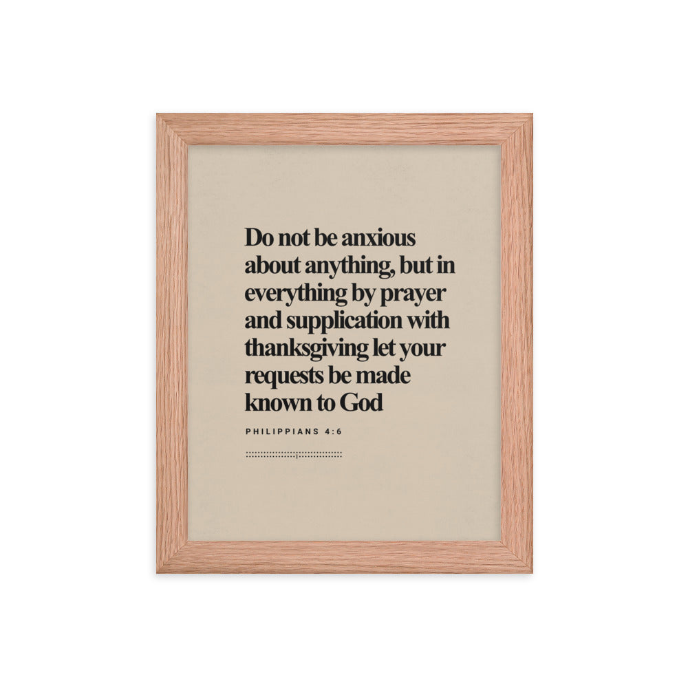 Philippians 4:6 Verse Minimalist Design - Framed