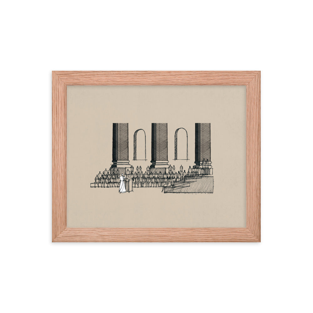 Jesus Teaching in the Synagogue on Sabbath - Framed