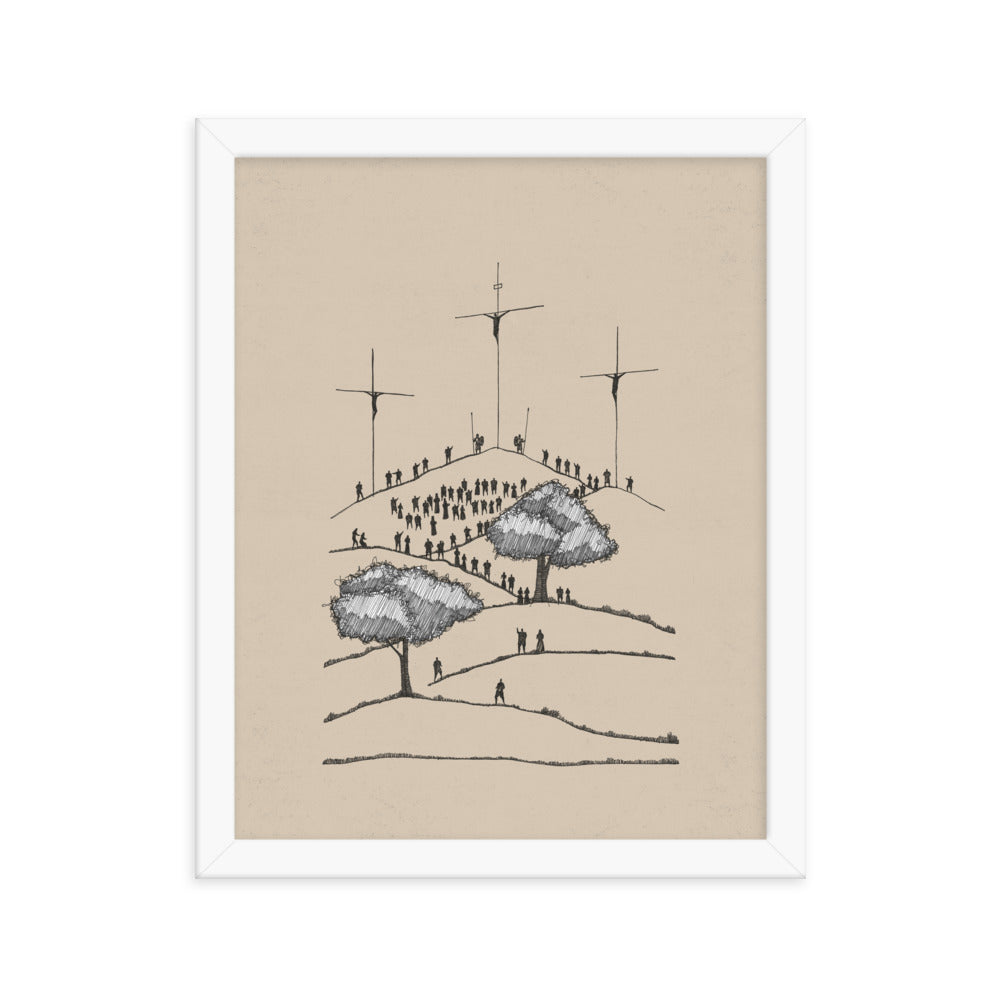 Crucifixion of Christ Old Rugged Cross - Framed