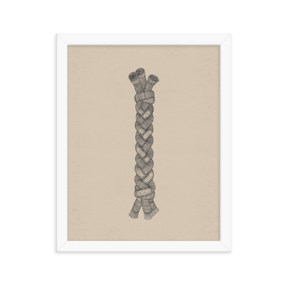 A Cord of Three Strands - with Words - Framed