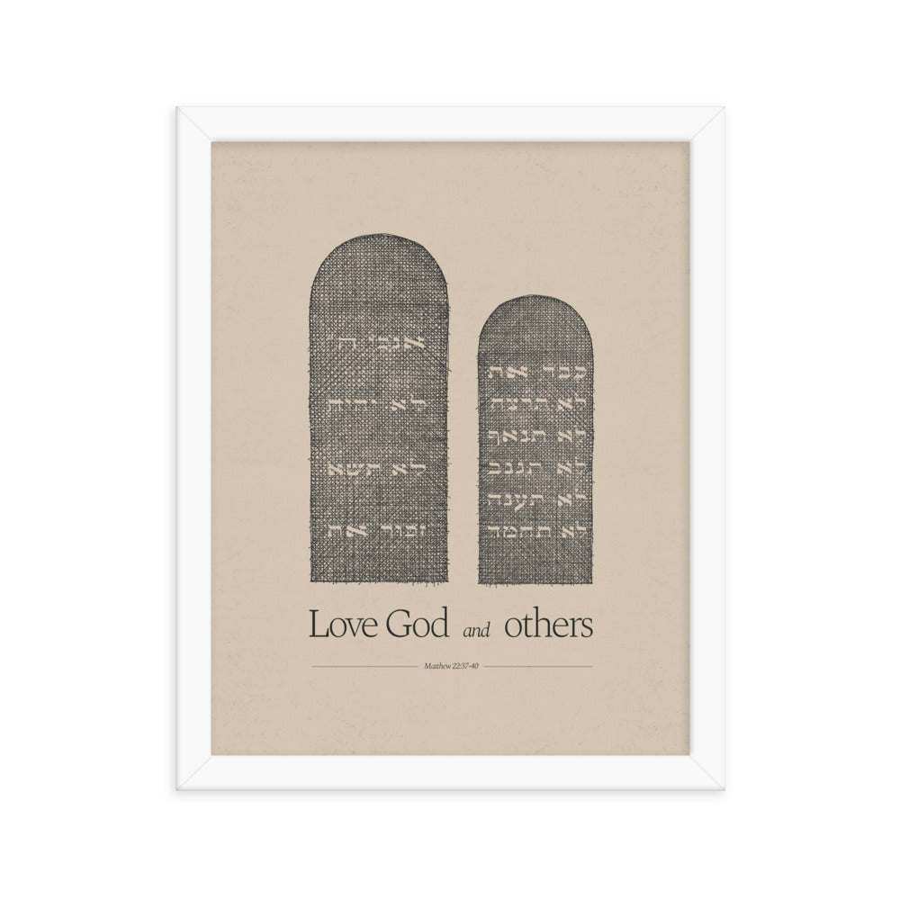 Ten Commandments Stone Tablets - Framed