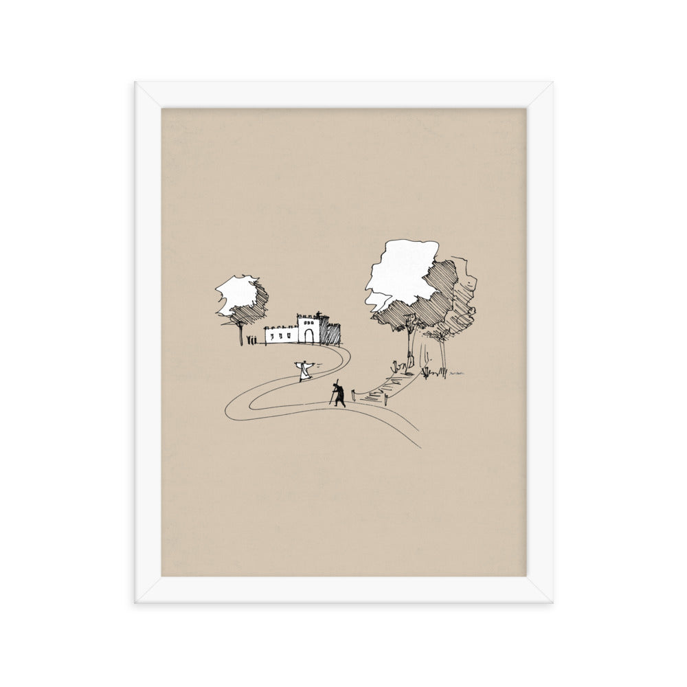 Prodigal Son Parable Minimalist Sketch - Framed