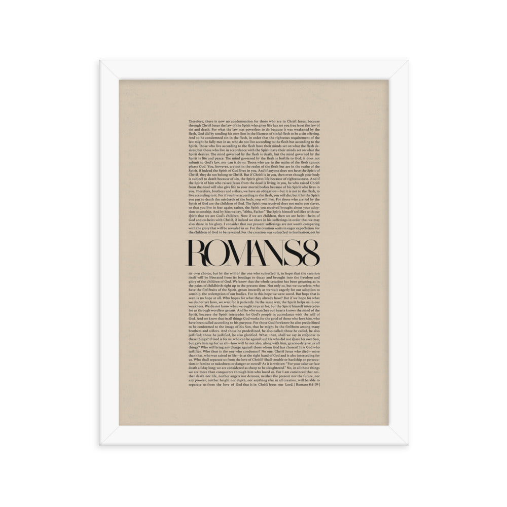 Romans 8 Full Chapter Minimalist Design - Framed