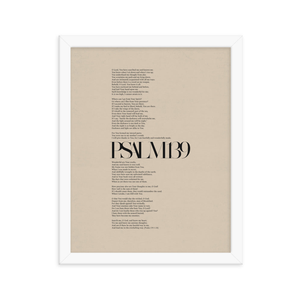 Psalm 139 Full Chapter Minimalist Design - Framed