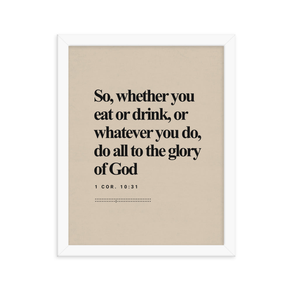 1 Corinthians 10:31 Verse Minimalist Design - Framed