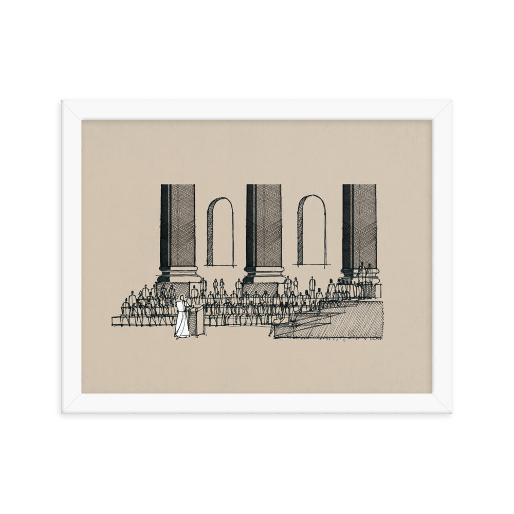 Jesus Teaching in the Synagogue on Sabbath - Framed