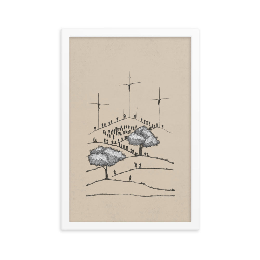 Crucifixion of Christ Old Rugged Cross - Framed