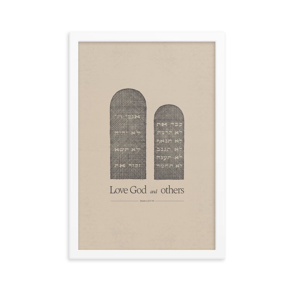 Ten Commandments Stone Tablets - Framed