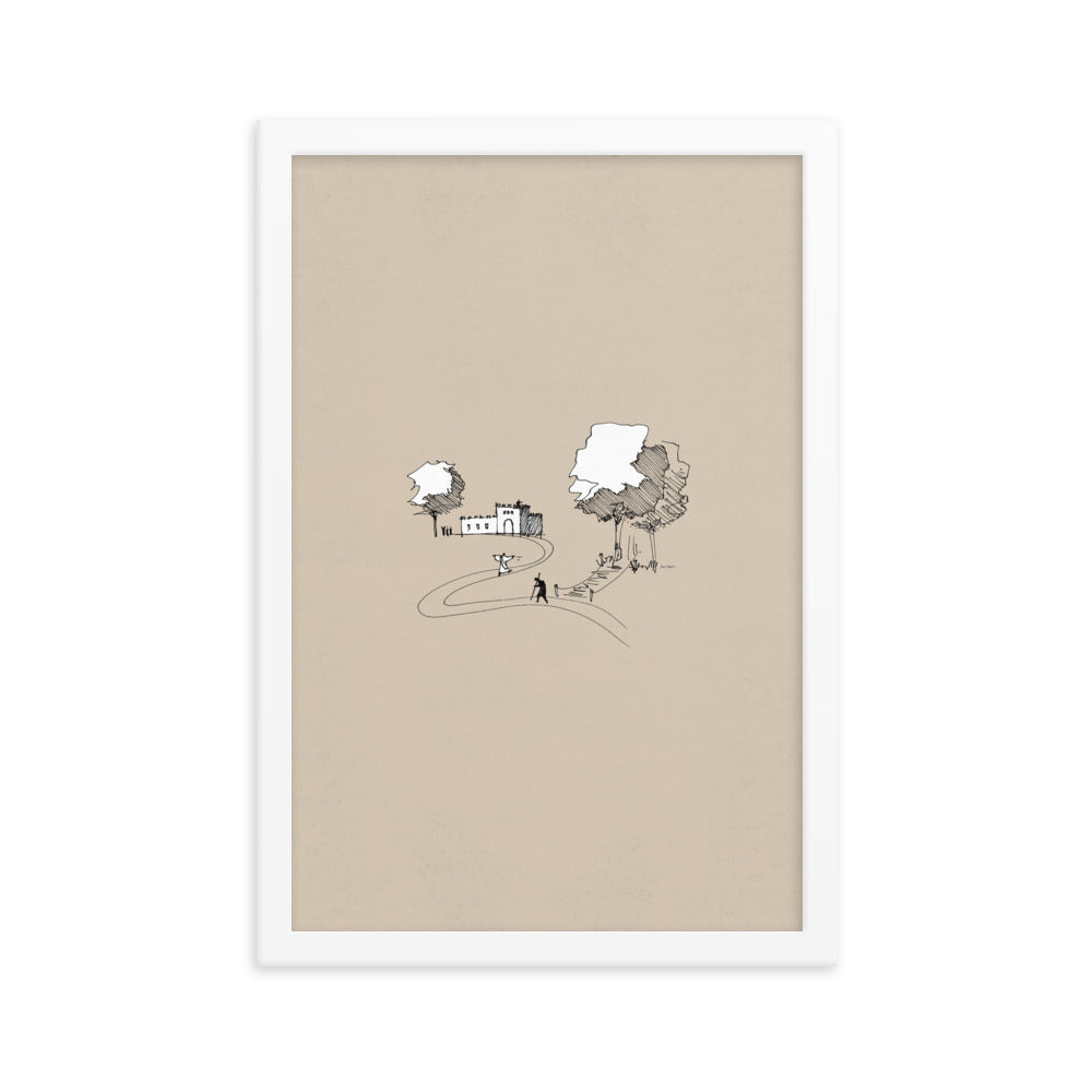 Prodigal Son Parable Minimalist Sketch - Framed