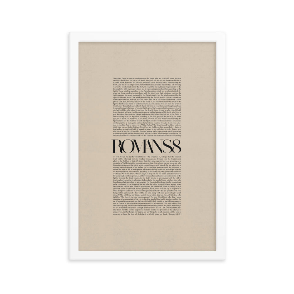 Romans 8 Full Chapter Minimalist Design - Framed