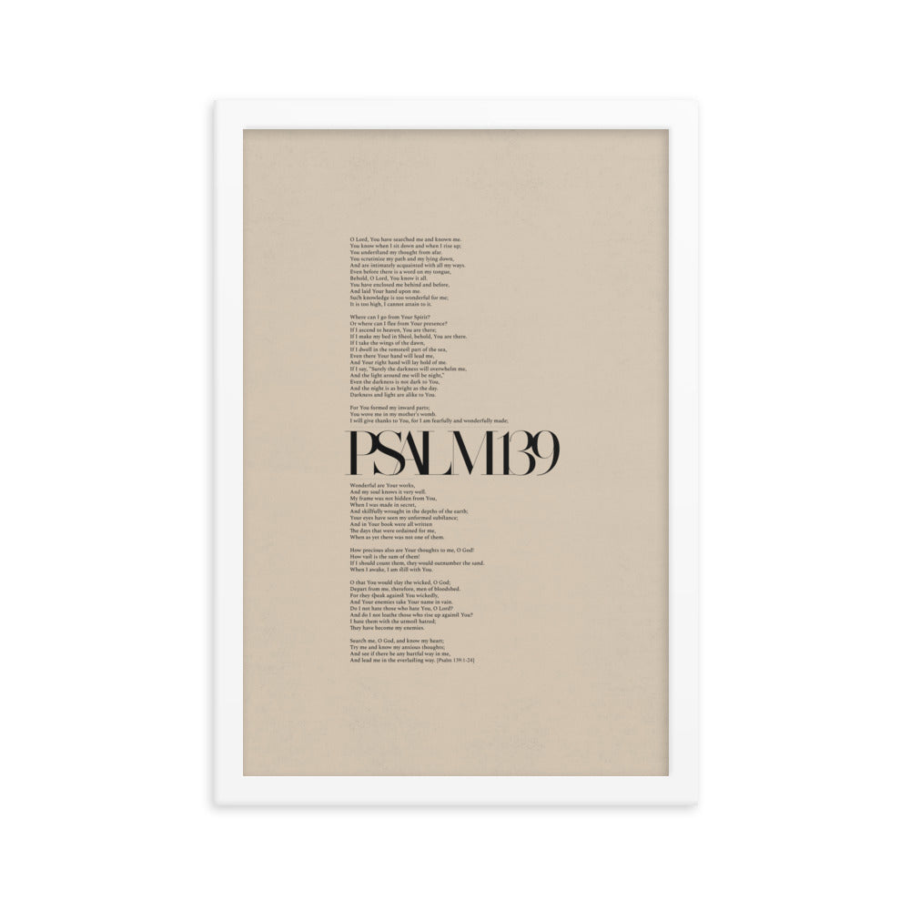 Psalm 139 Full Chapter Minimalist Design - Framed