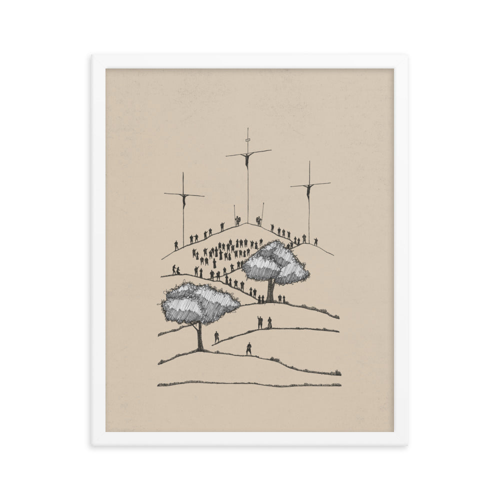 Crucifixion of Christ Old Rugged Cross - Framed