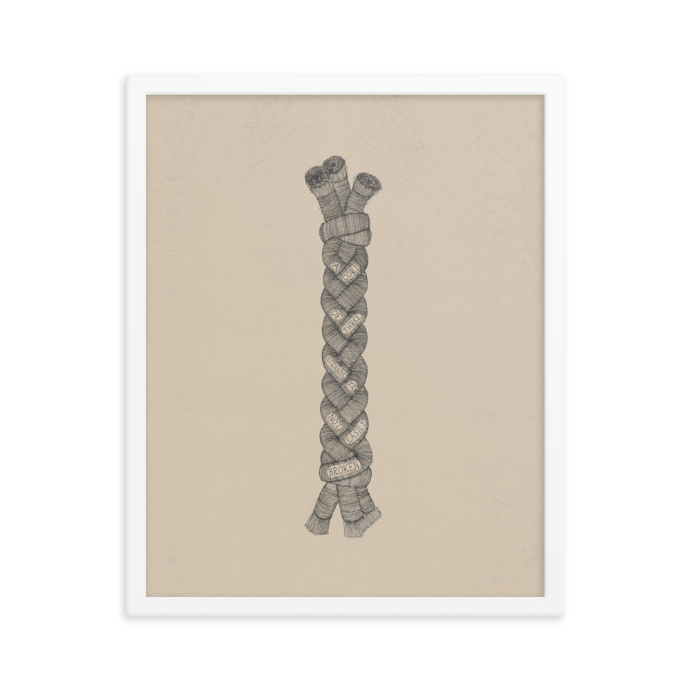 A Cord of Three Strands - with Words - Framed