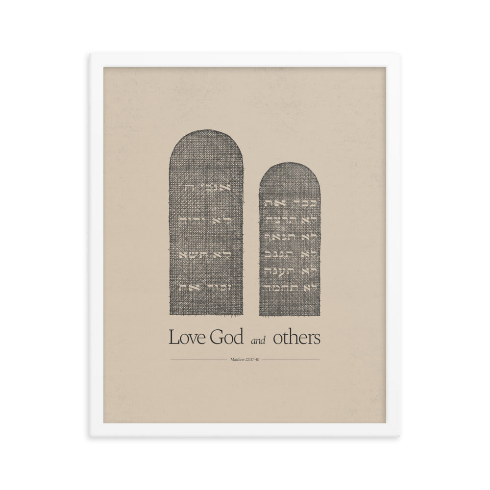 Ten Commandments Stone Tablets - Framed