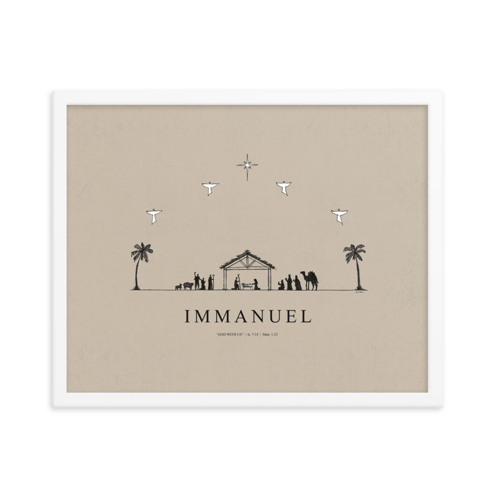 Nativity Christmas Immanuel God with Us - Framed