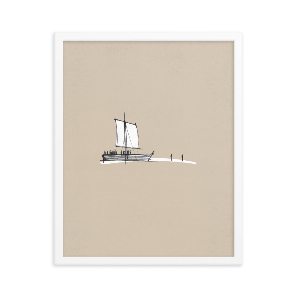 Walk on Water Minimalist Sketch - Framed