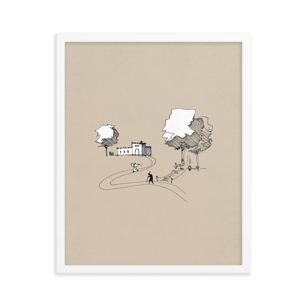 Prodigal Son Parable Minimalist Sketch - Framed