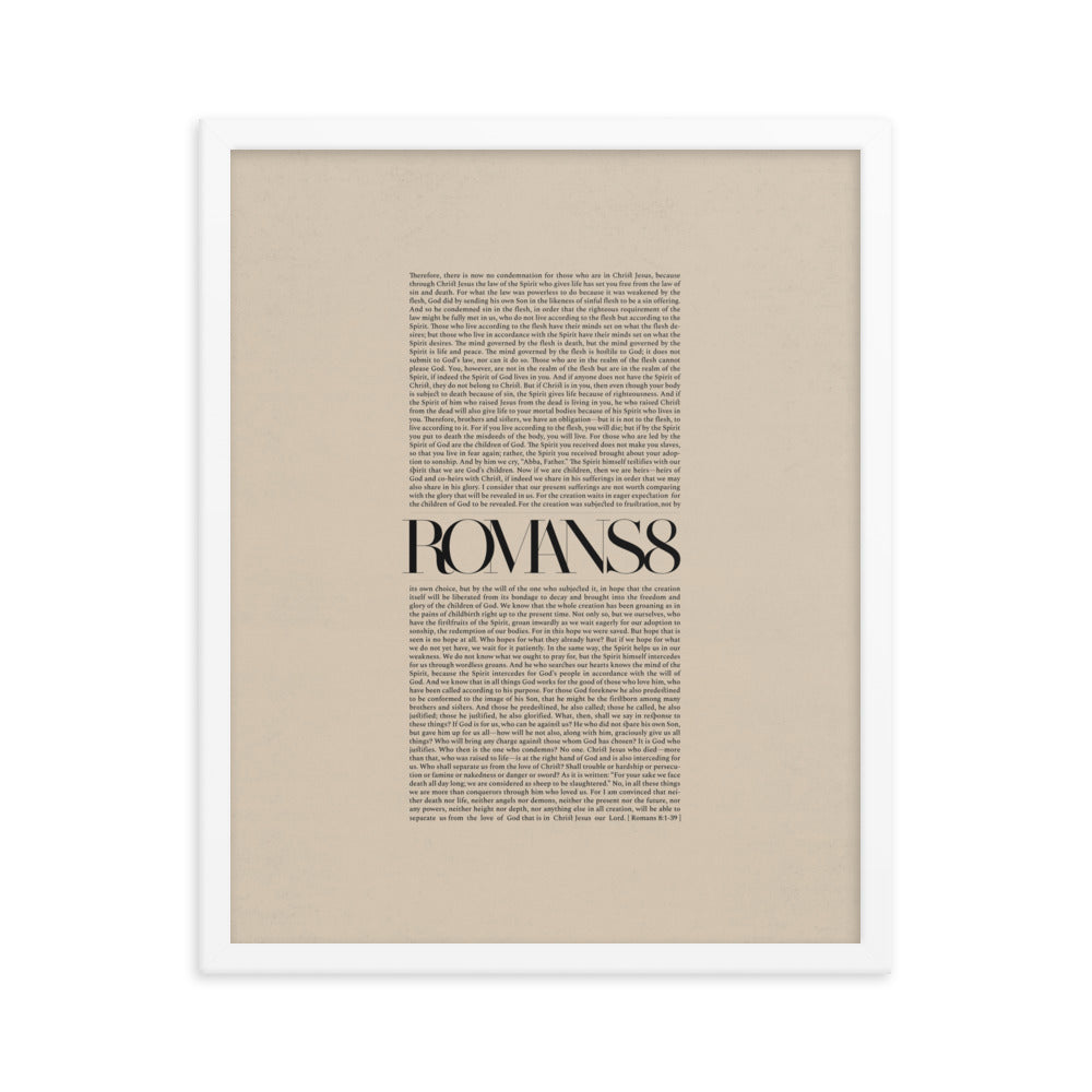 Romans 8 Full Chapter Minimalist Design - Framed