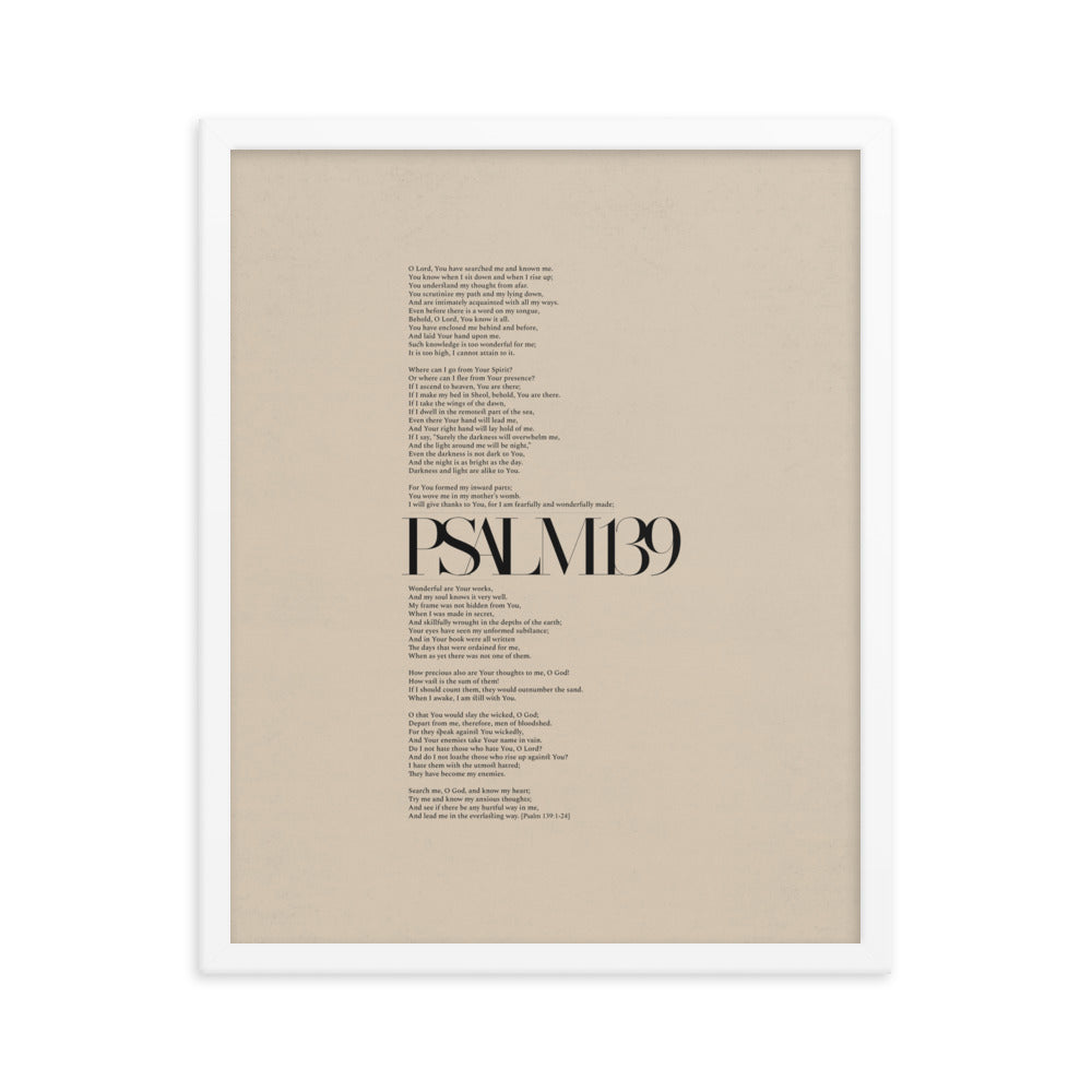 Psalm 139 Full Chapter Minimalist Design - Framed