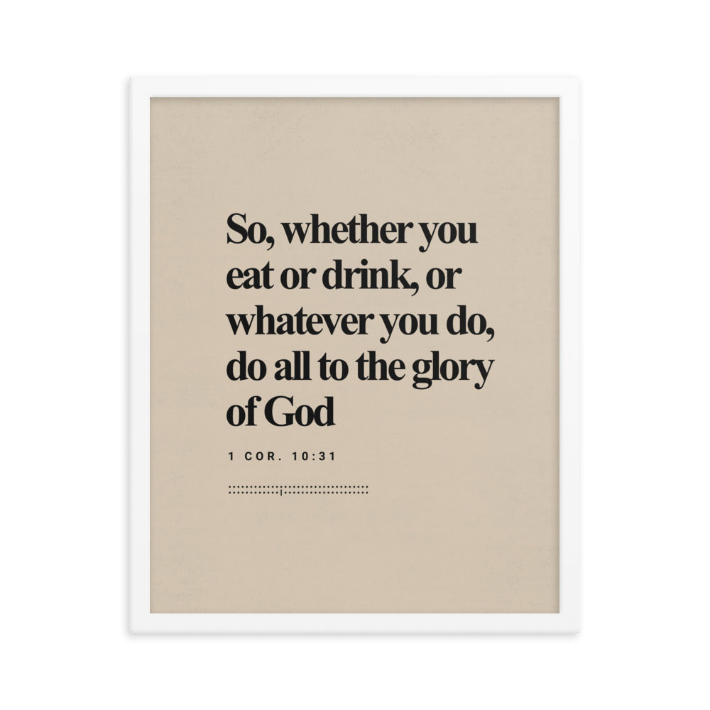 1 Corinthians 10:31 Verse Minimalist Design - Framed