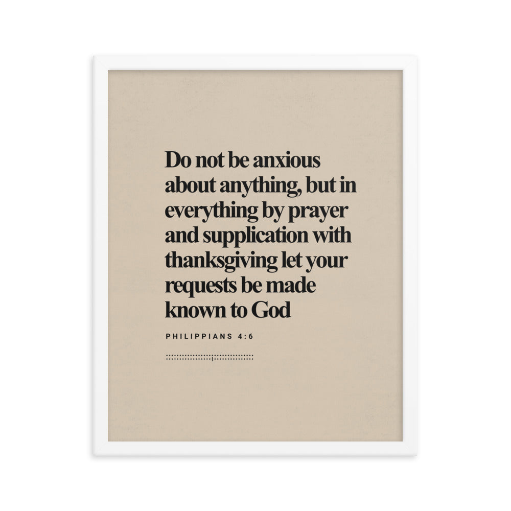 Philippians 4:6 Verse Minimalist Design - Framed