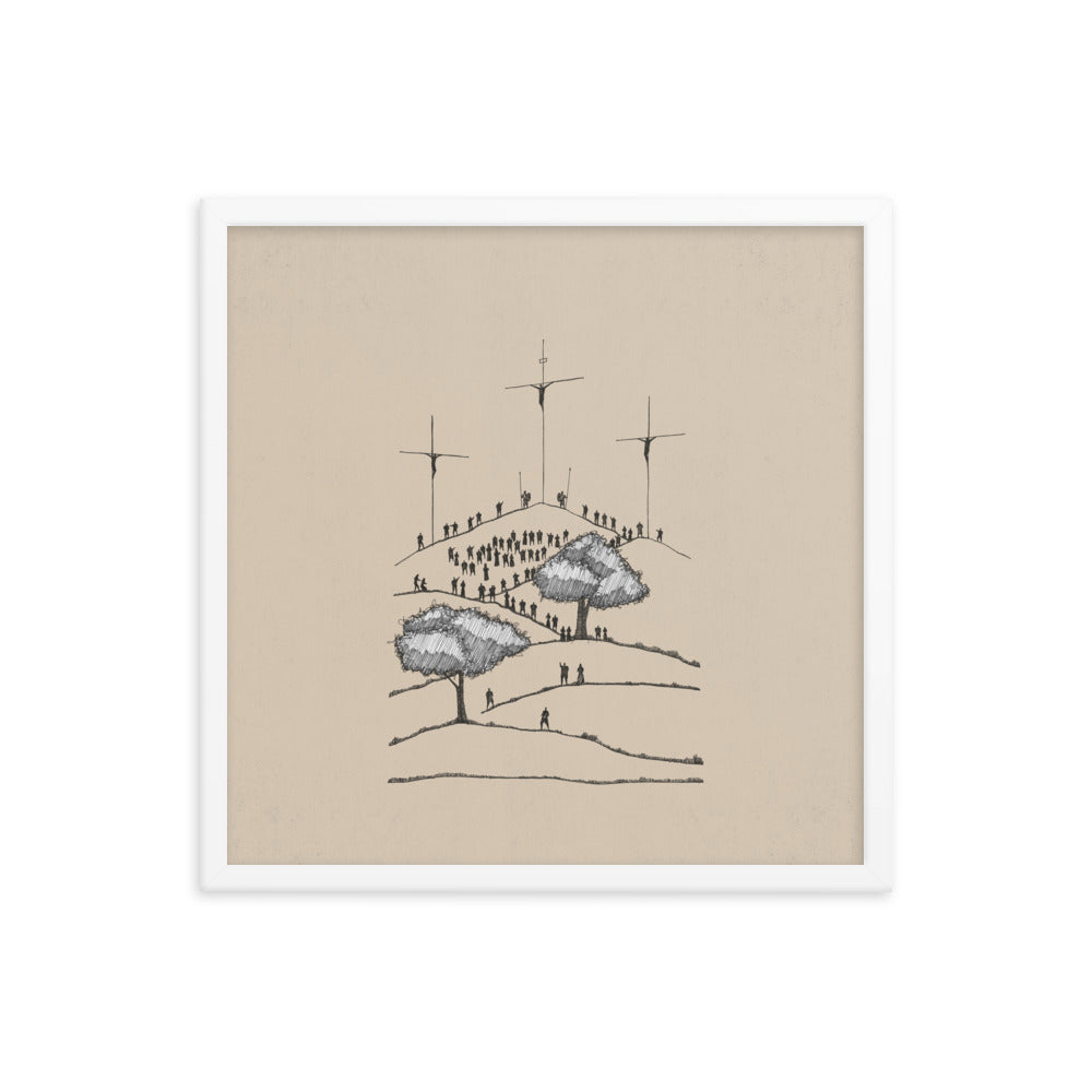 Crucifixion of Christ Old Rugged Cross - Framed