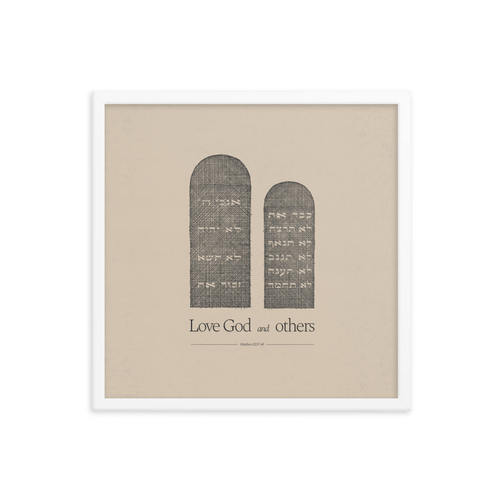 Ten Commandments Stone Tablets - Framed