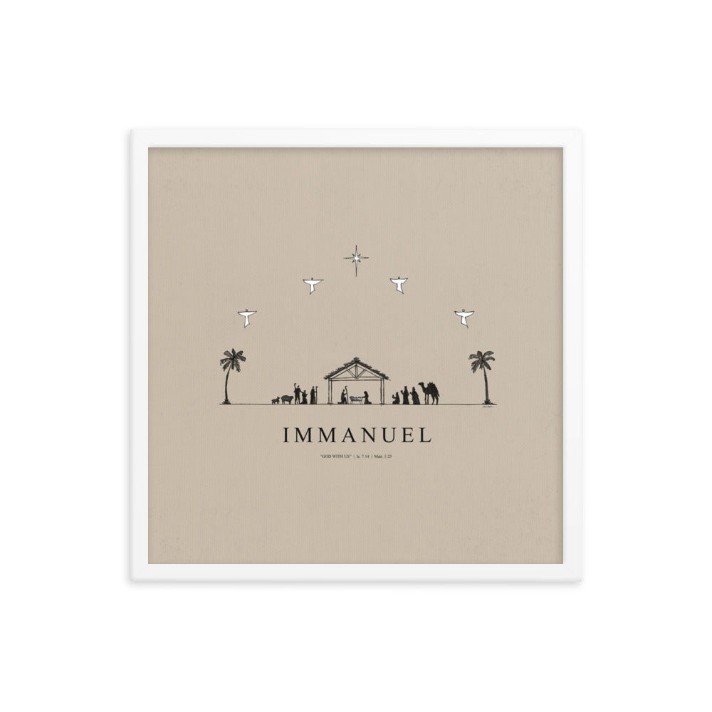 Nativity Christmas Immanuel God with Us - Framed