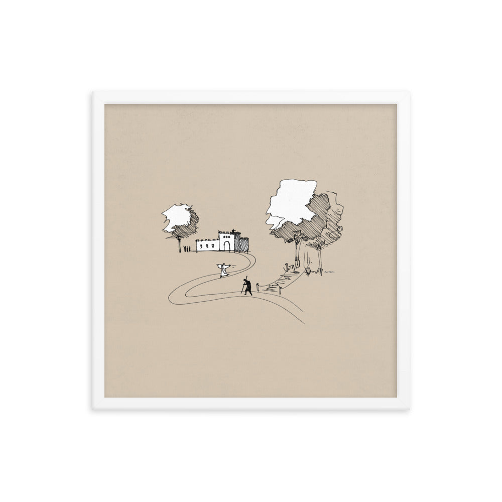 Prodigal Son Parable Minimalist Sketch - Framed