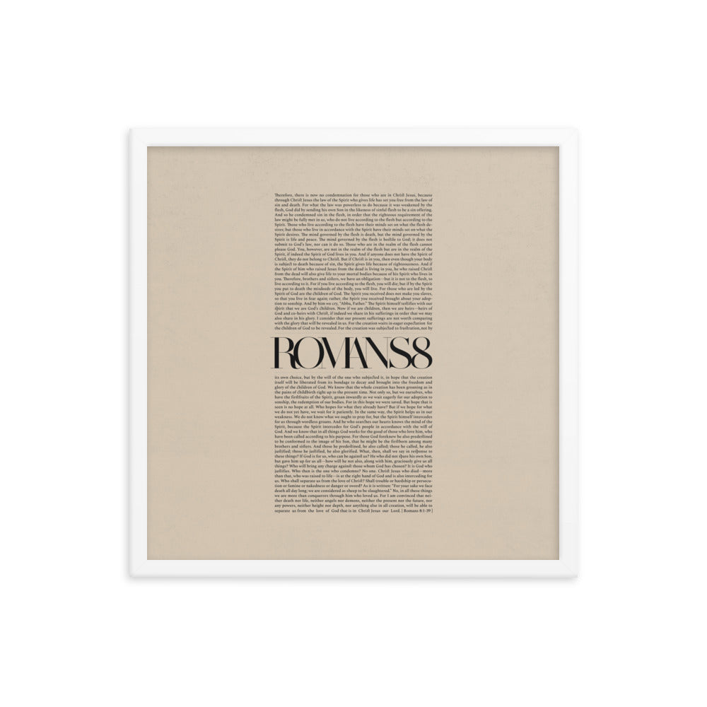 Romans 8 Full Chapter Minimalist Design - Framed