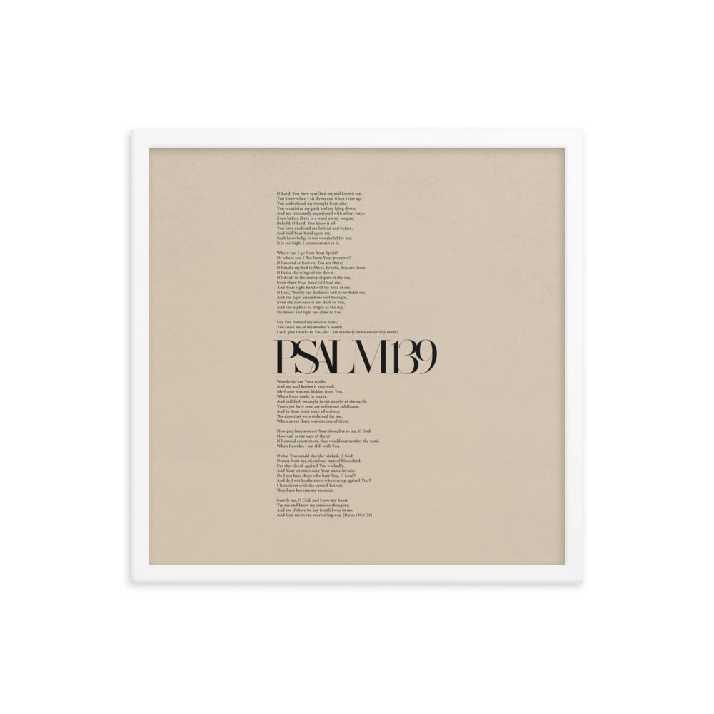 Psalm 139 Full Chapter Minimalist Design - Framed