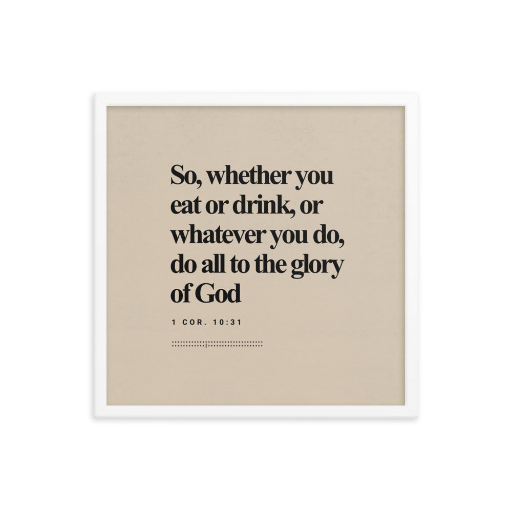 1 Corinthians 10:31 Verse Minimalist Design - Framed