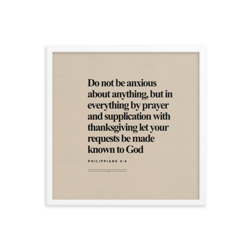 Philippians 4:6 Verse Minimalist Design - Framed