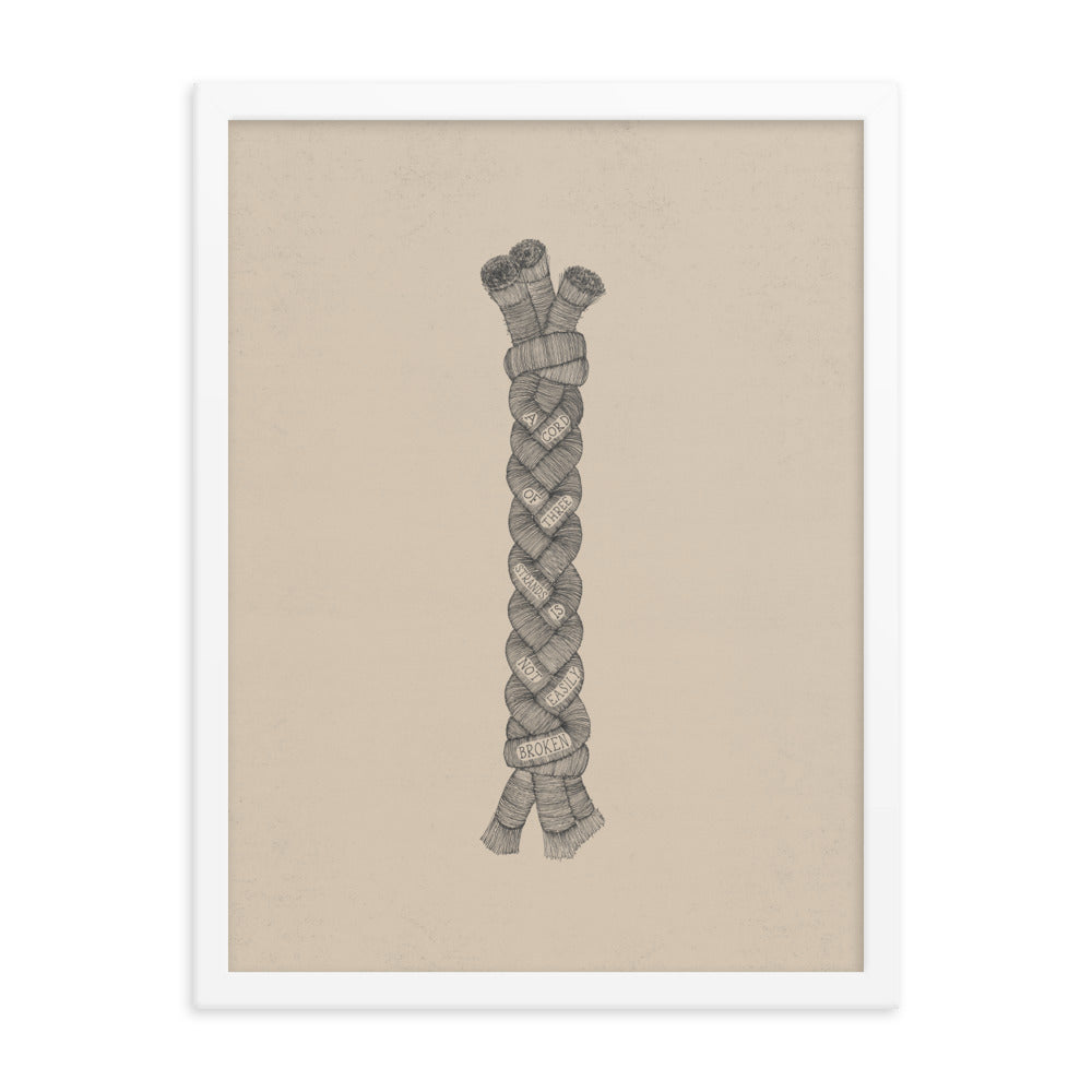 A Cord of Three Strands - with Words - Framed