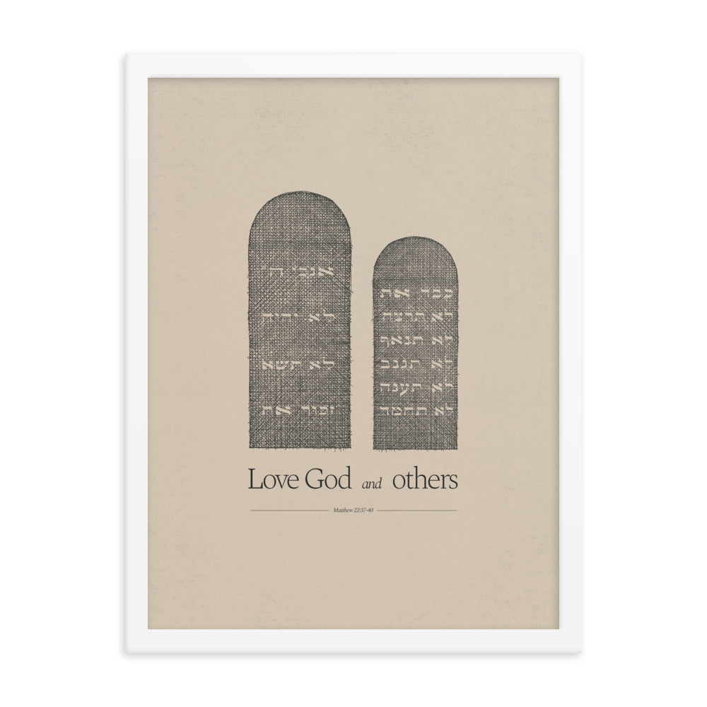 Ten Commandments Stone Tablets - Framed