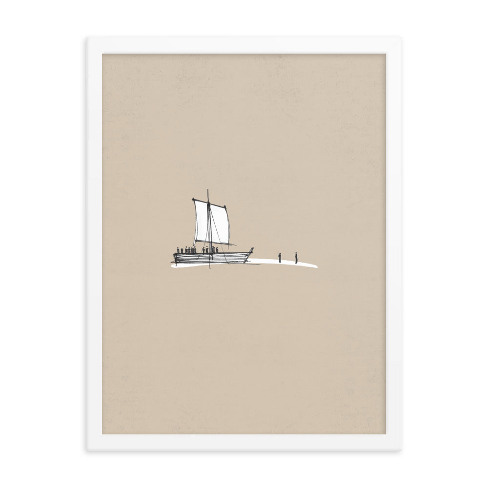 Walk on Water Minimalist Sketch - Framed