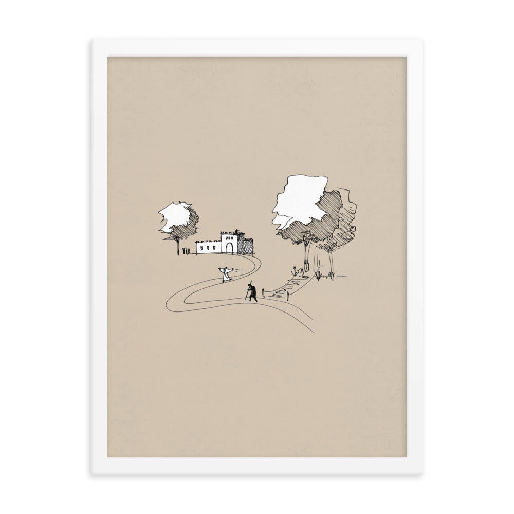 Prodigal Son Parable Minimalist Sketch - Framed