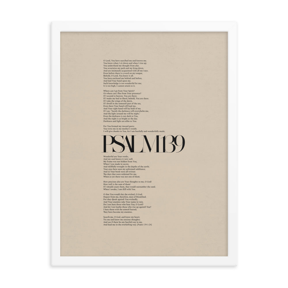 Psalm 139 Full Chapter Minimalist Design - Framed