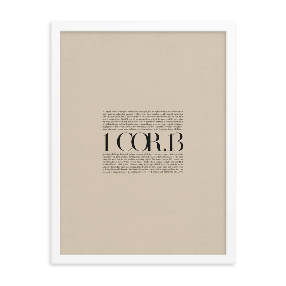 1 Corinthians 13 Full Chapter Minimalist Design - Framed