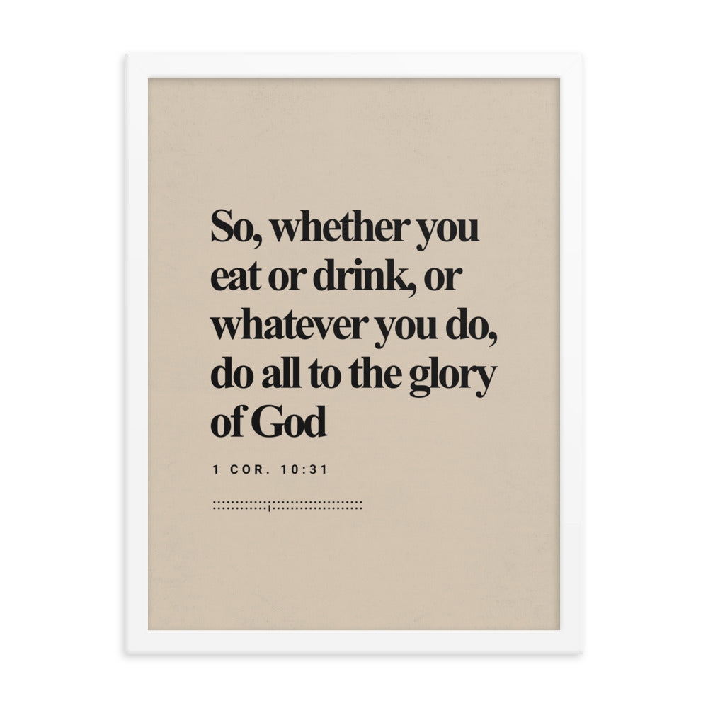 1 Corinthians 10:31 Verse Minimalist Design - Framed