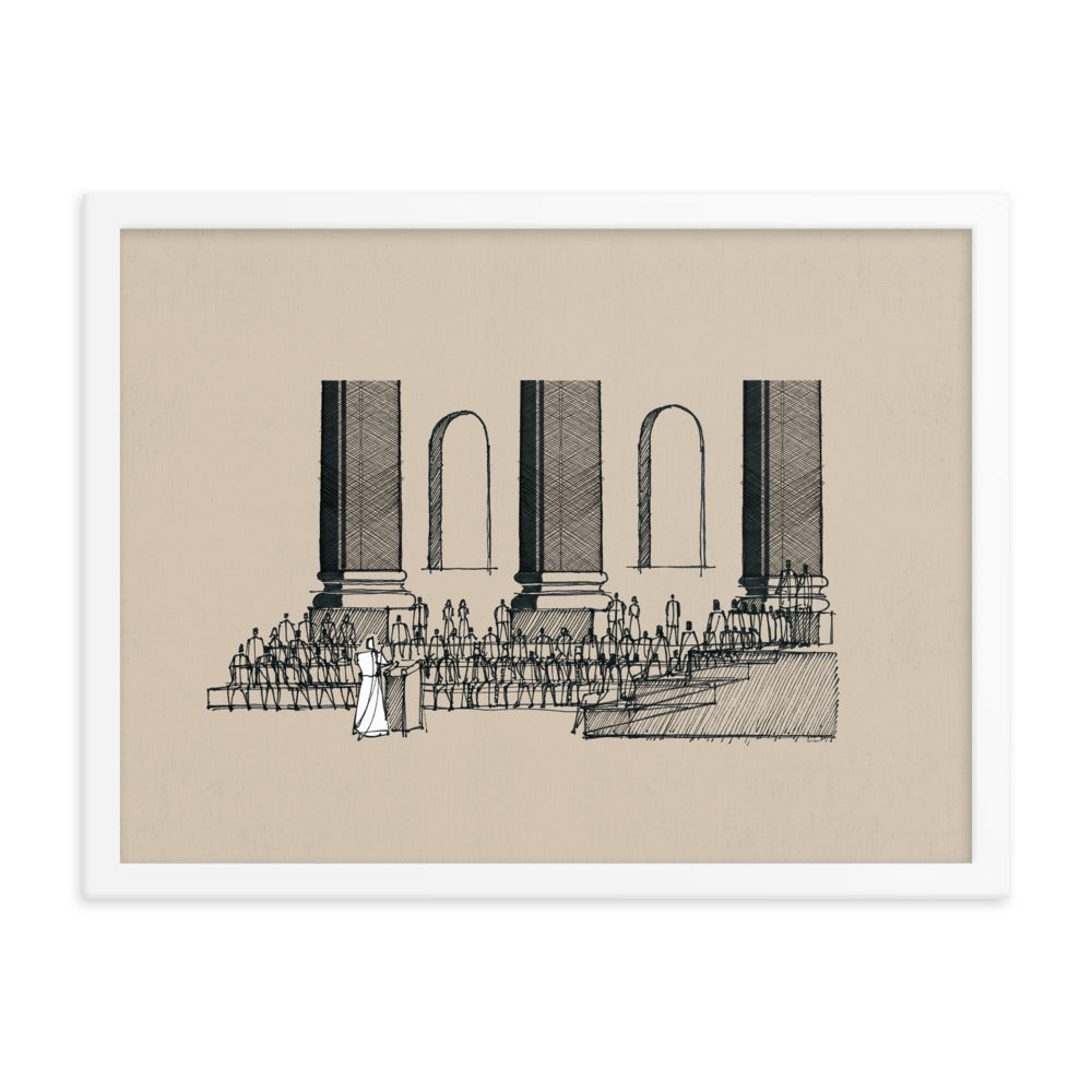 Jesus Teaching in the Synagogue on Sabbath - Framed