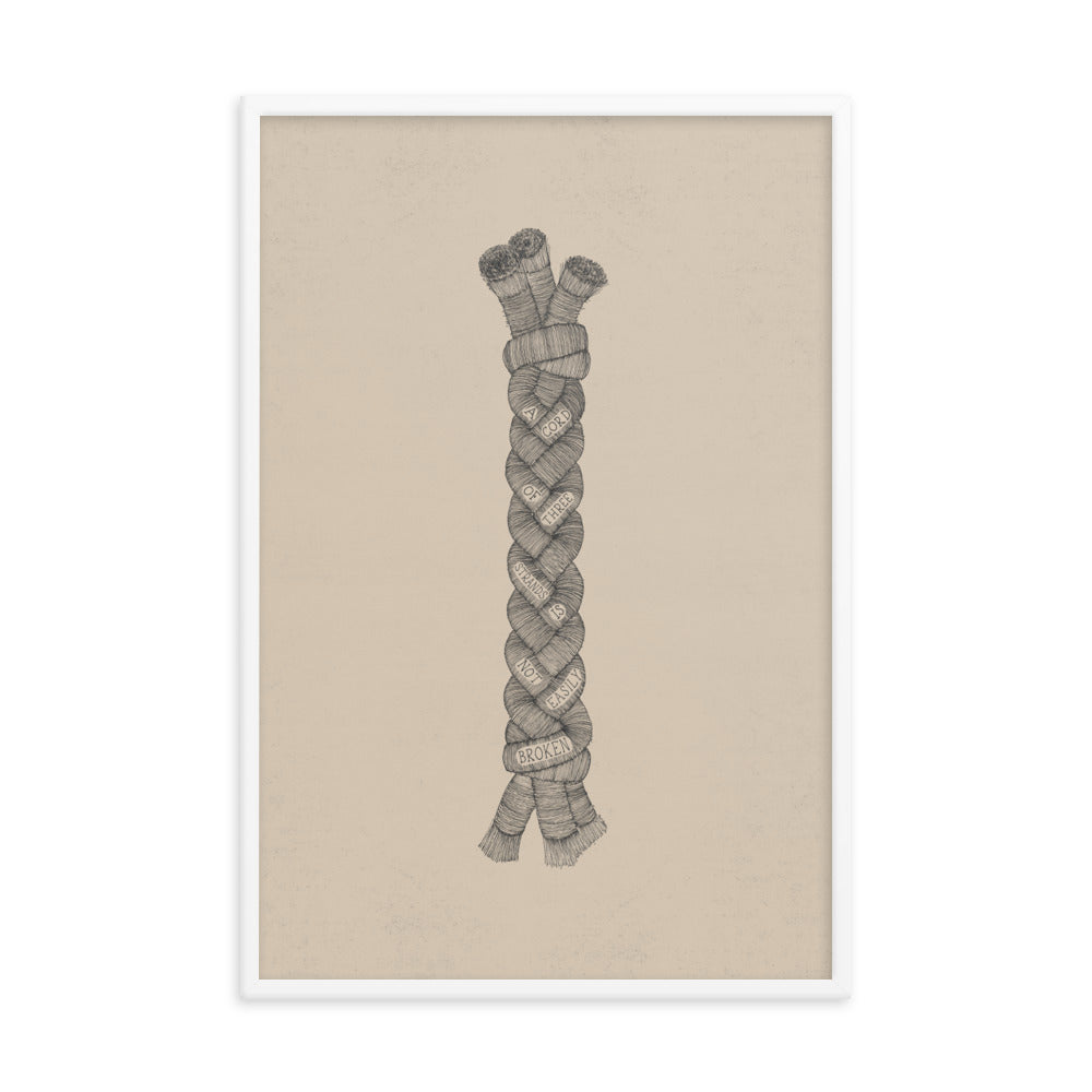 A Cord of Three Strands - with Words - Framed